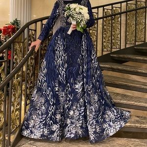 Long Sleeve Modest Hijabi Evening Gown